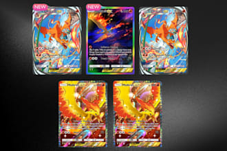 draw you as a pokemon card with card game template design for ccg tabletop games