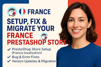setup france prestashop, fix prestashop bug error, update and migrate to shopify