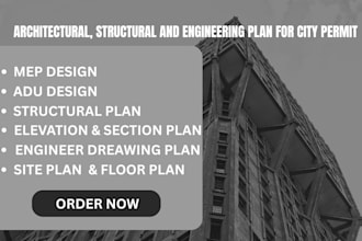 draw architectural plan electrical mep structural plan adu pe stamp for permit