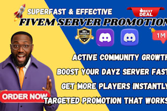 do discord  mass dm, gaming server promo, dayz, roblox promotion
