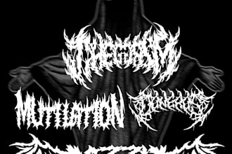 design black,slam,death metal,tribal logo for your streetwear brand