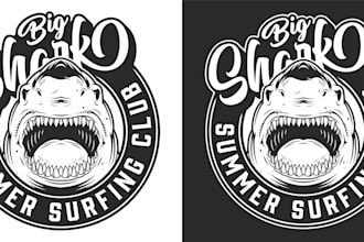 design colorful shark logo with sourch file