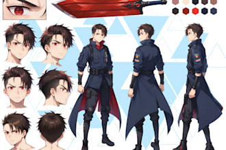design game character sheets for vtuber, manga, oc and anime