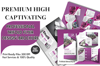 design professional trifold, bifold brochure, pamphlet, pdf flyer for you