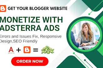 design blogger website with adsterra monetization with blogs