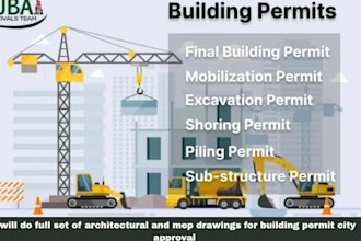 do full set of architectural and mep drawings for building permit city approval