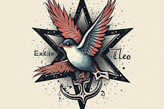 create old school or traditional tattoo style design