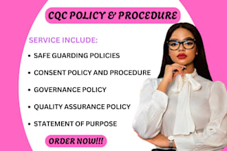 create cqc business plans, policies, UK tenders, and safeguarding documents