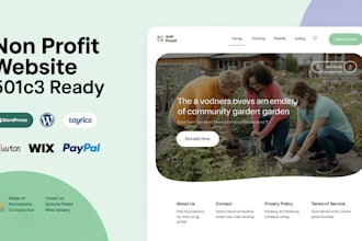 design non profit, charity, ngo, donation, 501c3, church website on wordpress
