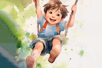 illustrate watercolor children storybook illustrations