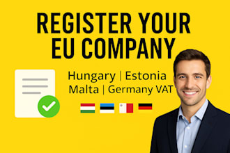 register your company in hungary, estonia, malta, and get germany vat fast