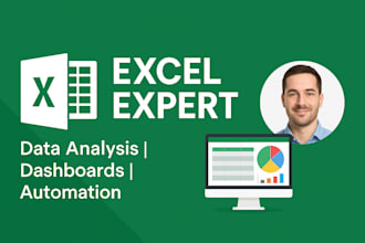 be your excel expert for data analysis, automation, and dashboards