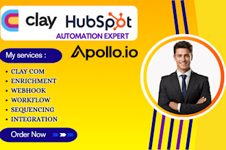 setup clay com workflow apollo io sequence hubspot automation enrichment webhook