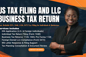 help with US tax return, llc, and business tax  return 1040, 1120, 5472, ein