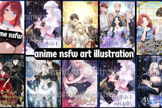 draw webtoon cover illustration,anime nsfw art,anime splash art,anime webtoon