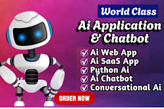 develop ai web app, saas apps, rag, python ai , ai chatbot, conversational ai