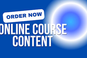 create online course content for you