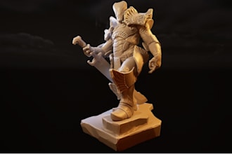 sculpt 3d model, toys, action figure and character for 3d printing and rendering