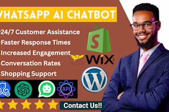 integrate whatsapp, facebook chatbot, into shopify, wix, wordpress website