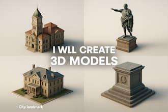 design a detailed 3d monument or historical landmark city monument statues model
