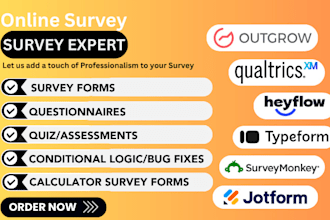 design survey forms on outgrow, heyflow, jotform limesurvey