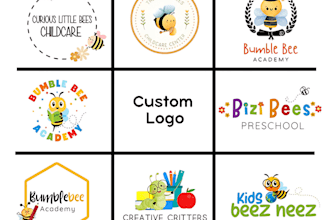 design daycare, childcare, preschool, learning, education and academy logo