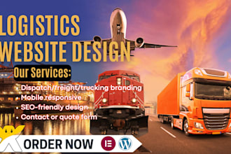 design logistics website, dispatch website, freight website, trucking website