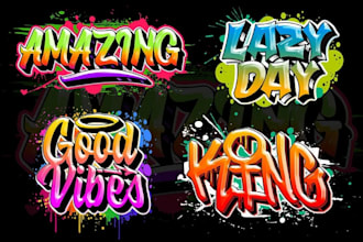 do custom typography t shirt, handwritten, graffiti, font or text logo design