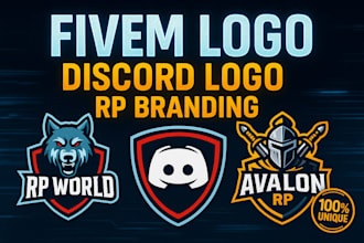 design custom fivem lo go, roleplay server discord logo