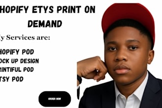 do shopify etsy print on demand with printiful printify product mock up design