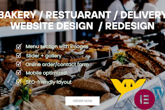 design bakery website, delivery website, restaurant website, business website