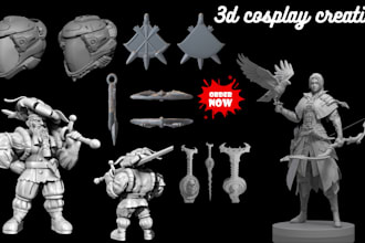 sculpt 3d cosplay model stl 3d armor 3d weapon printable wearable cosplay prop