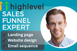 do gohighlevel sales funnel ghl automation website landing page design expert