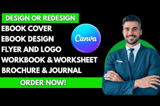 design canva ebook, book cover, ebook, brochure, workbook, flyer