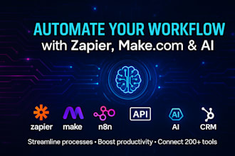 automate your workflow with zapier, make, n8n, and API integrations