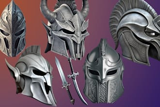 sculpt 3d mask, 3d helmet, cosplay design, 3d model, 3d armor for 3d printing