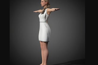 produce 3d ue5 female character, rig 3d, high to low poly, vrml, genesis9, daz3d