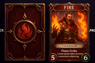 create custom stunning card game design ccg tcg card template rpg game mtg deck