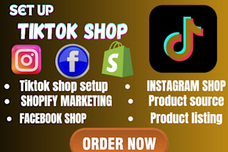 setup tiktok shop instagram shop shopify marketing tiktok ads facebook shop