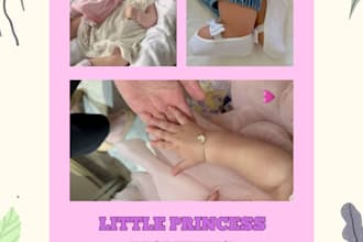 sweet baby memories  floral pink photo collage