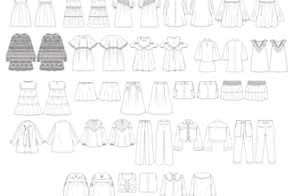 do cad flat sketch for fashion collections