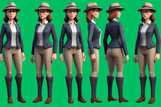 create and rig stylized low poly game and animation characters in blender