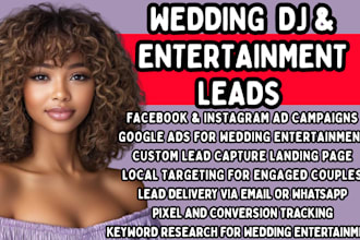 do wedding dj leads wedding entertainment leads wedding dj bookings event leads