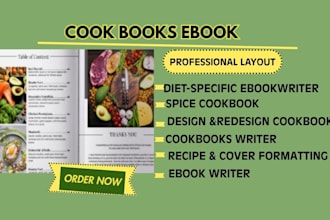 write quality recipe book, cookbook writer cookbook design cookbook formatting
