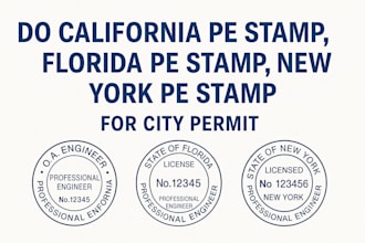 do california pe stamp, florida pe stamp, new york pe stamp for city permit