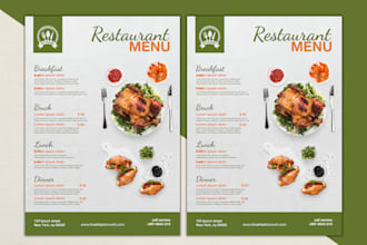 do food menu design, restaurant menu design, food flyer, animated digital menu