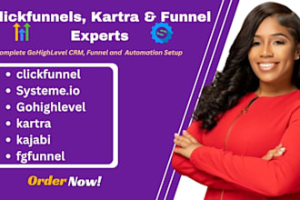 build and automate your funnel with gohighlevel, kajabi, kartra and sysetem io