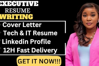 write you executive resume, tech cv and cover letter