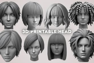 do a custom 3d printable head and 3d bust model from photos, 3d head sculpting