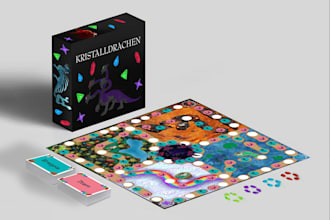 create a board game design, card illustration, playing card for  table games